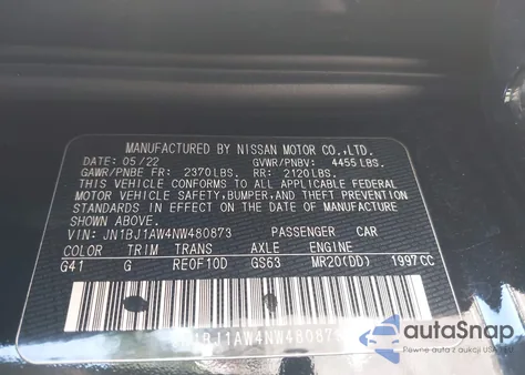 2022 Nissan Rogue Sport S from USA, damaged, VIN JN1BJ1AW4NW480873